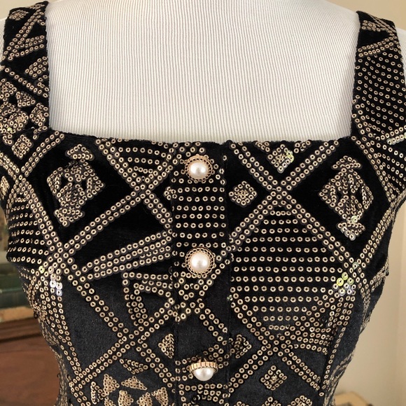 Bohointernal ISISLOVE brand coset style sequin lace up back top - Picture 5 of 5